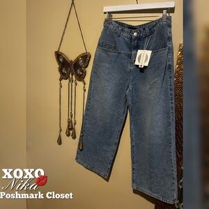 Decivi Wide Leg Denim Jeans Size: Large